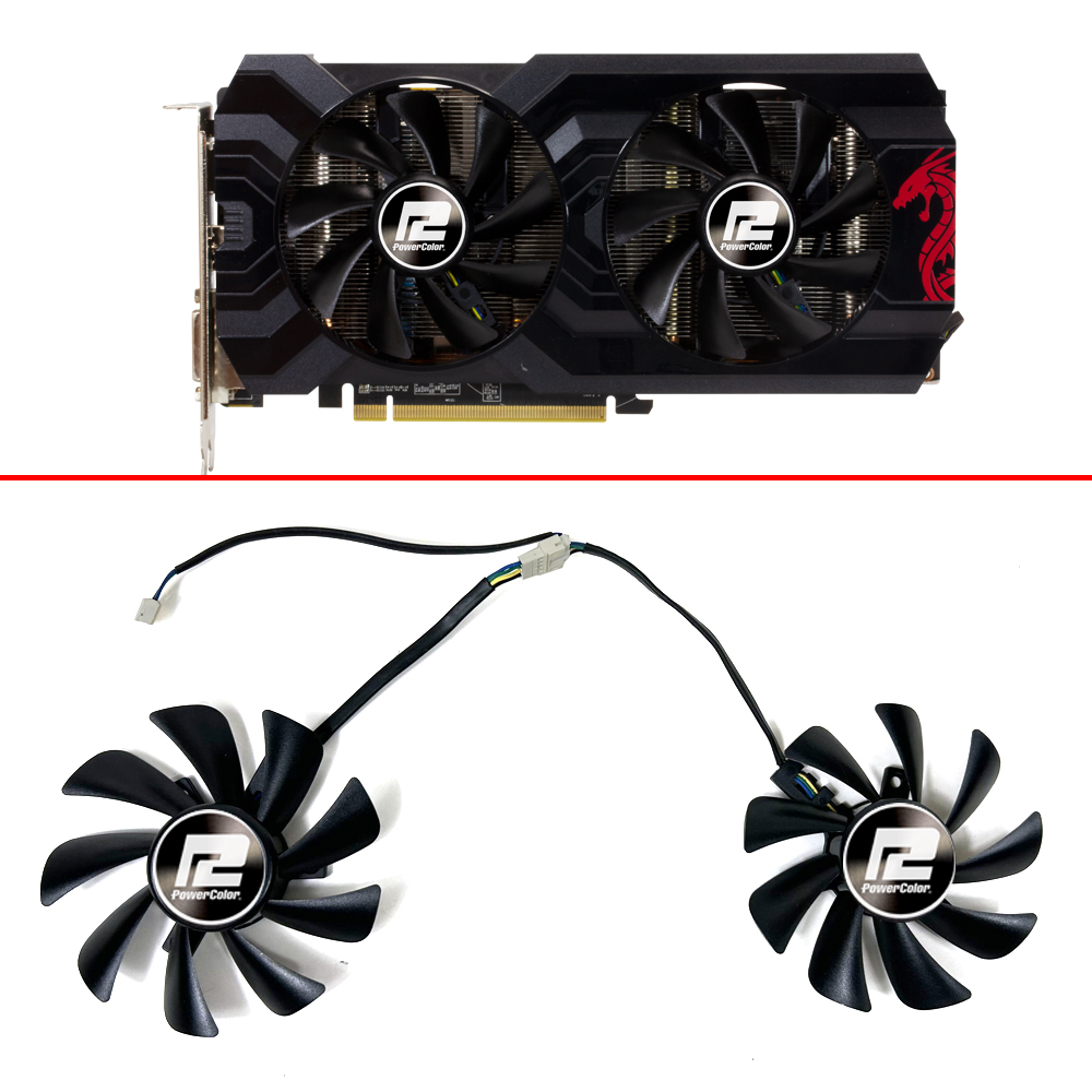 Rx 580 8Gb 2048Sp Gpu - ビデオカード冷却ファン、85mm、t129215su、4ピン、rx480、gpuファン、パワーカラー、レッドドラゴン、Radeon rx 580、2048sp、8GB、gddr5、新しいファン