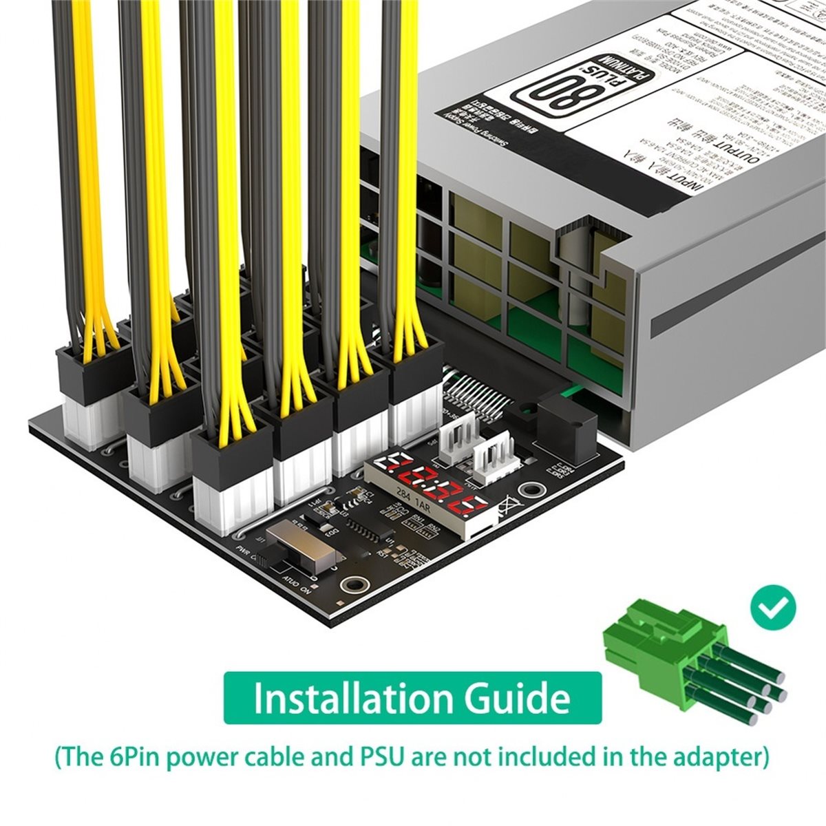 M05K 12 ポート PCIe 6 ピン コネクタ ブレー - 2400W Server Psu Breakout Board のレビューと価格