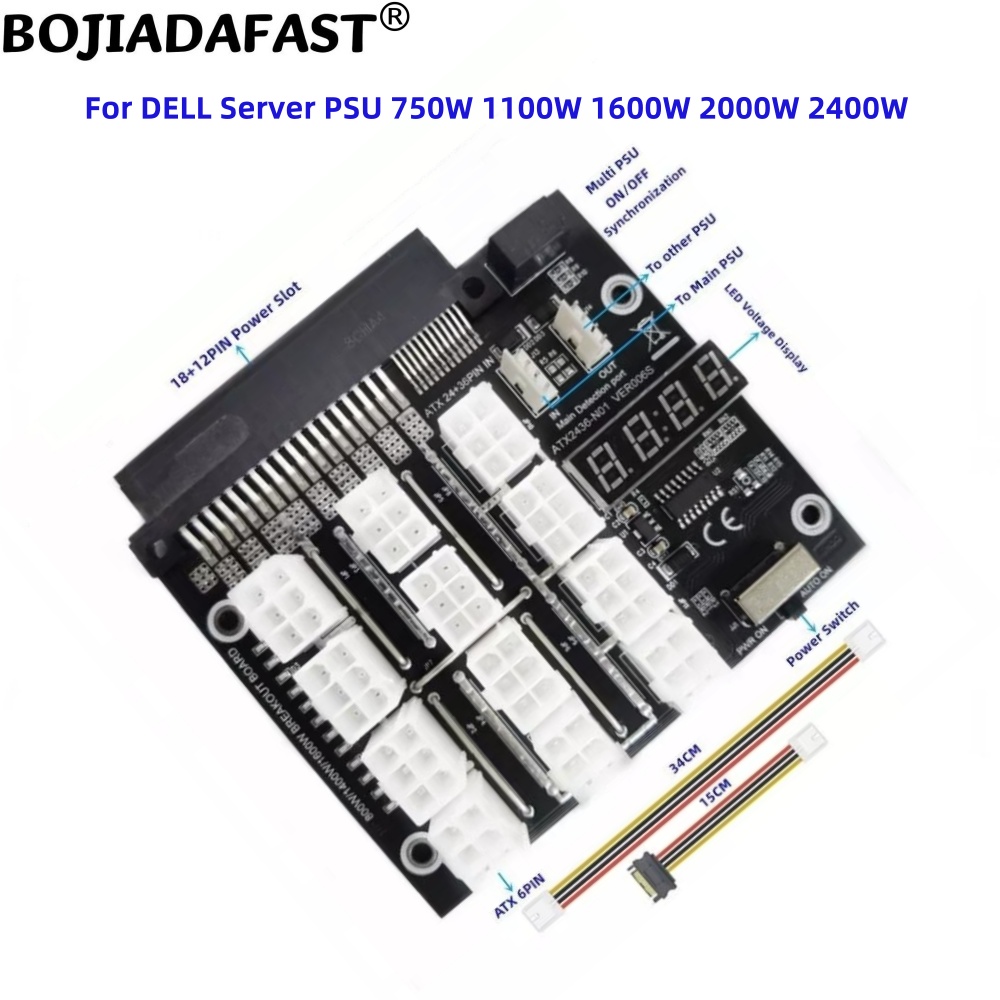 12ポート PCIe 6ピンコネクター、サーバー用電源ユニッ - 2400W Server Psu Breakout Board のレビューと価格