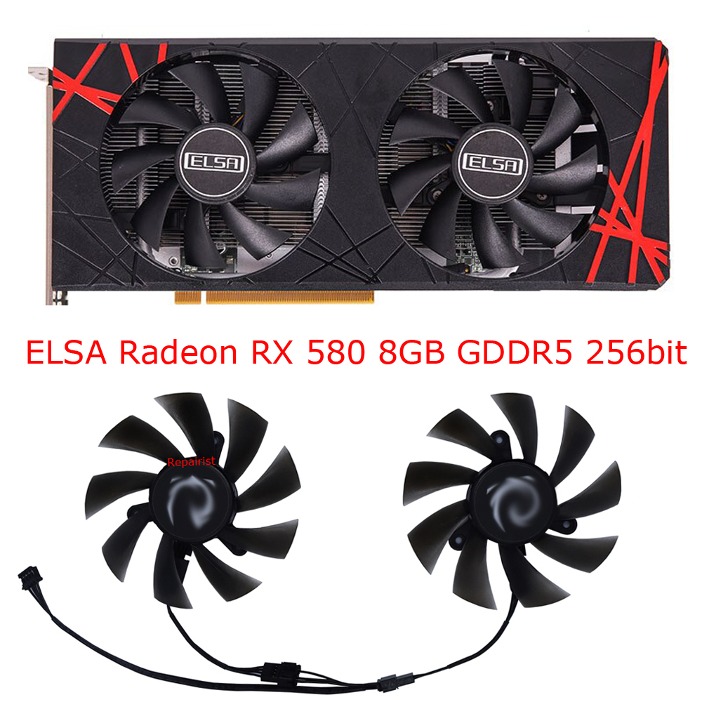 GPU ビデオカードファングラフィッククーラー ELSA R - Rx 580 8Gb 2048Sp Gpu のレビューと価格